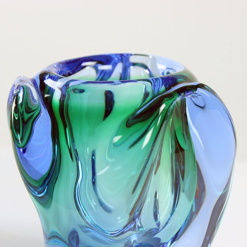 Bol vintage en verre d'art de Frantisek Zemek Skrdlovice Glass Factory, Tchécoslovaquie 1960