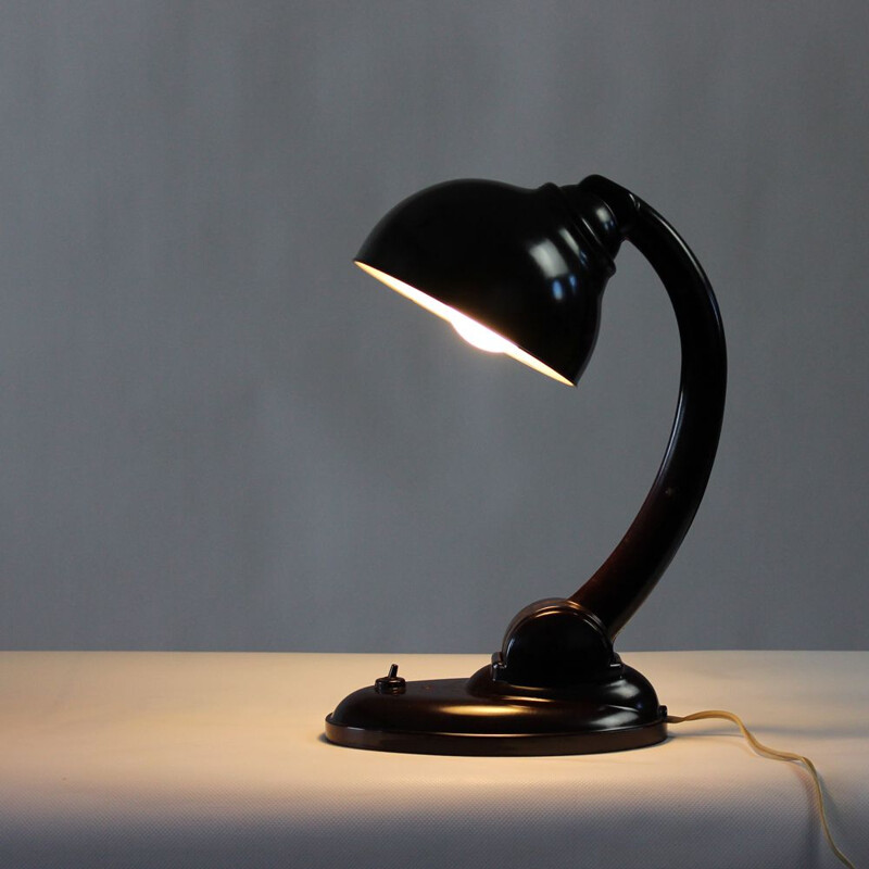 Vintage desk lamp Model 11126 in Bakelite by Eric Kirkman Cole, Czechoslovakia 1930