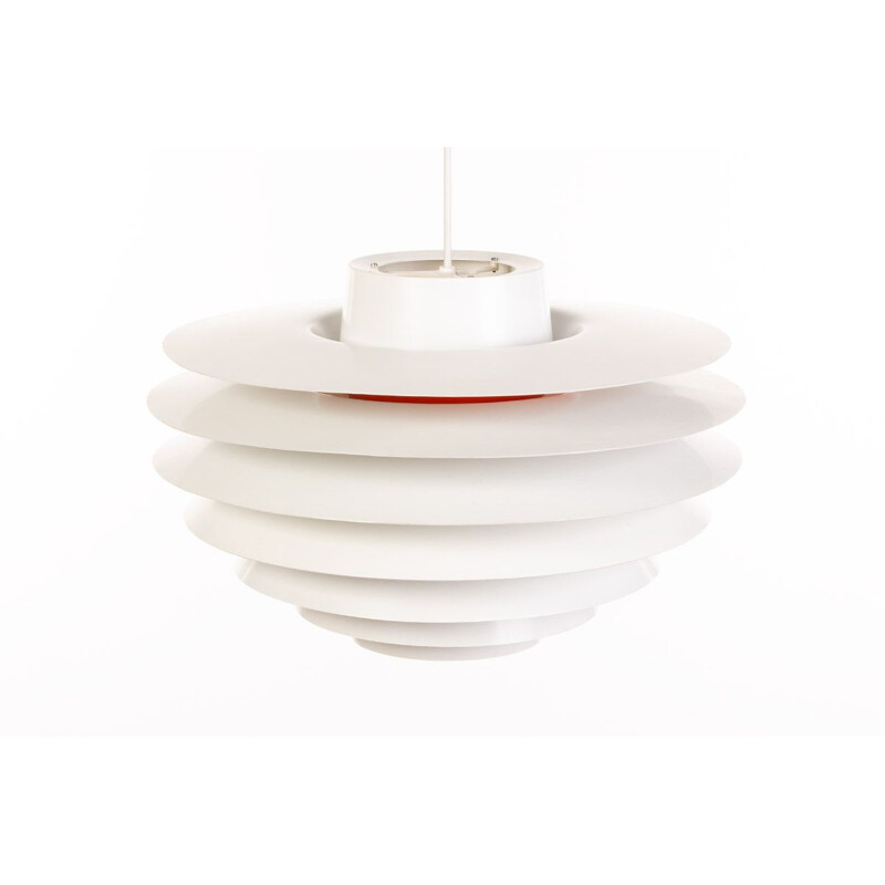 Vintage white Verona pendant lamp by Sven Middelboe for Nordisk Solar, Denmark 1960s