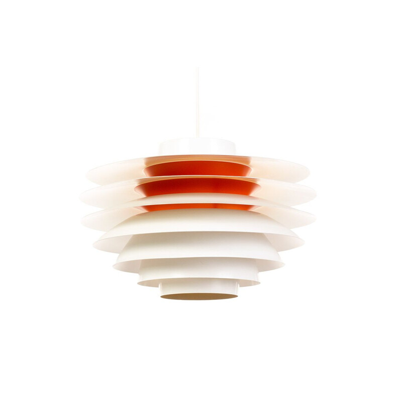 Vintage white Verona pendant lamp by Sven Middelboe for Nordisk Solar, Denmark 1960s