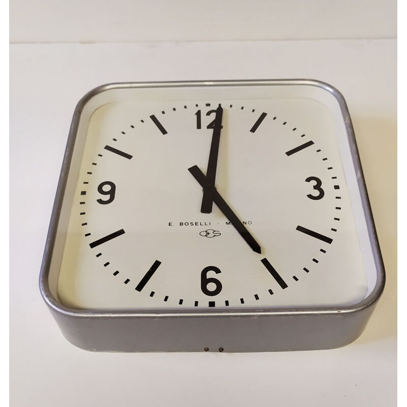 Vintage Gio Ponti clock for office by Boselli, Italian 1950s