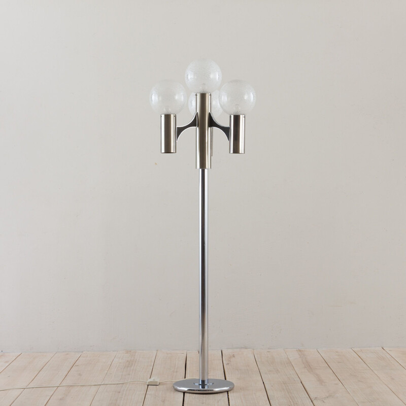 Vintage Sciolari floor lamp with 4 Murano glass shades, Italy 1970s