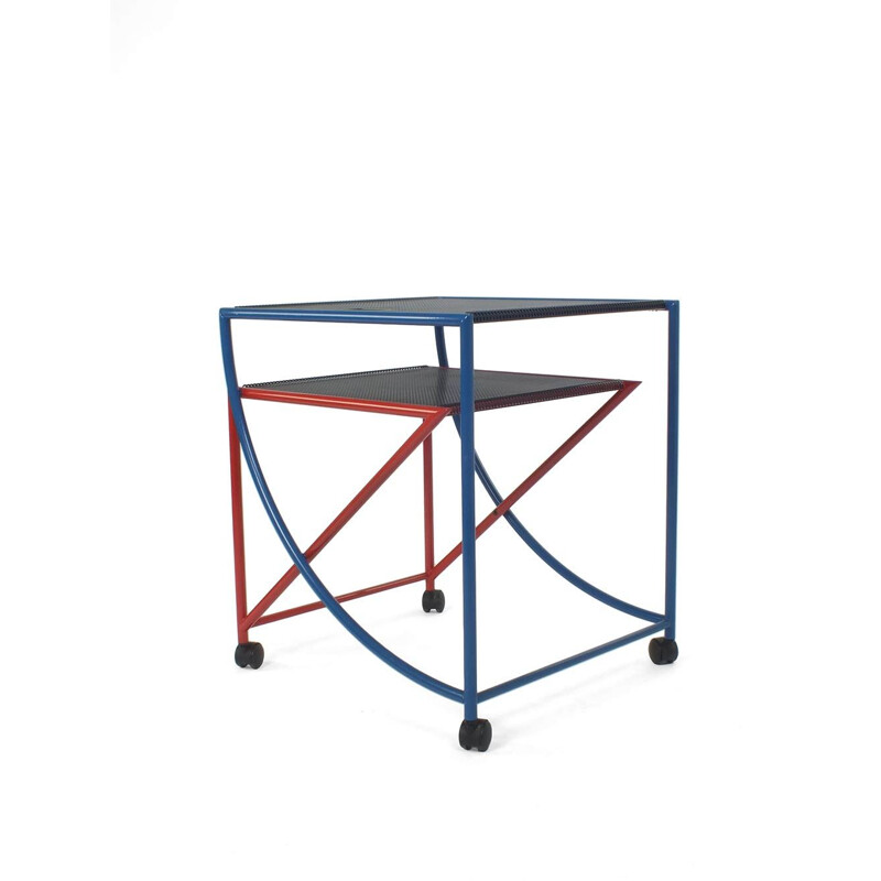 Vintage cocktail trolley Memphis Blaupunkt 1980s