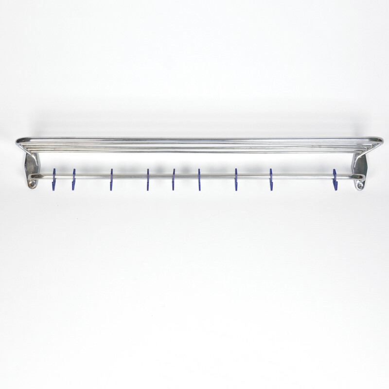 Vintage Chrome wall hanger for coats, Poland 1950s