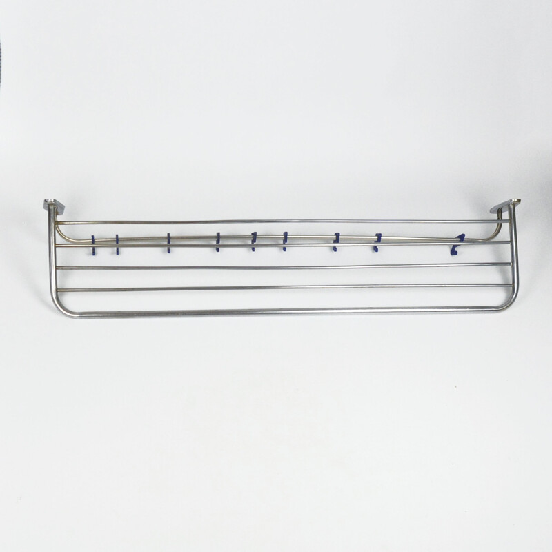 Vintage Chrome wall hanger for coats, Poland 1950s