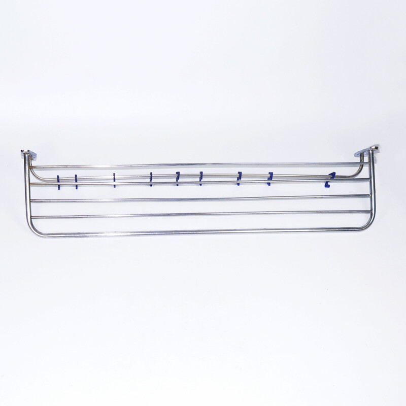 Vintage Chrome wall hanger for coats, Poland 1950s