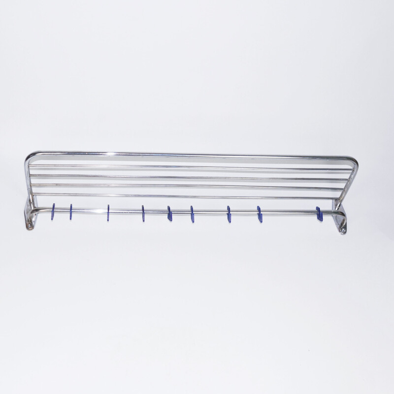 Vintage Chrome wall hanger for coats, Poland 1950s