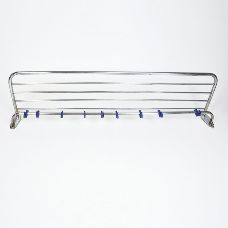 Vintage Chrome wall hanger for coats, Poland 1950s