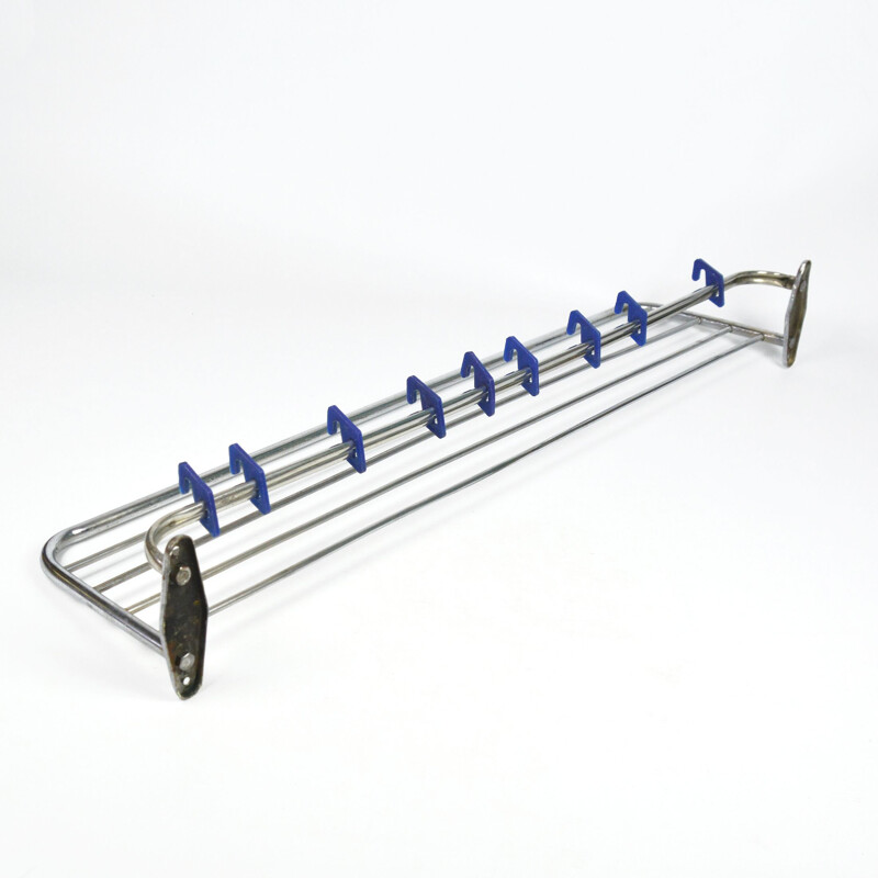 Vintage Chrome wall hanger for coats, Poland 1950s