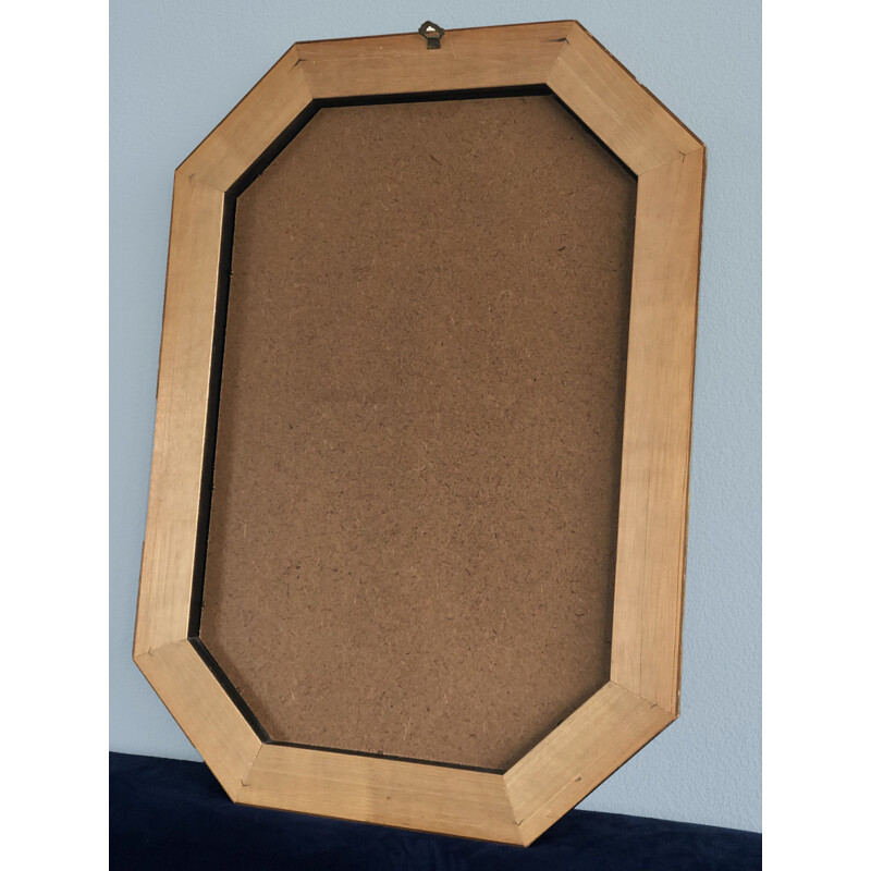 Vintage Facet-Cut Mirror In Gold And Silver 1970s