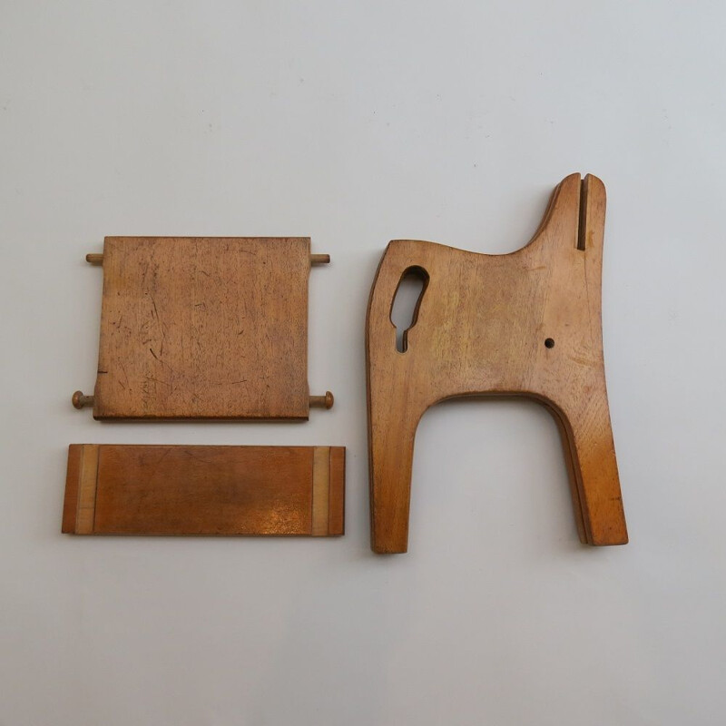 Par de cadeiras de madeira vintage para crianças Cc41 1940