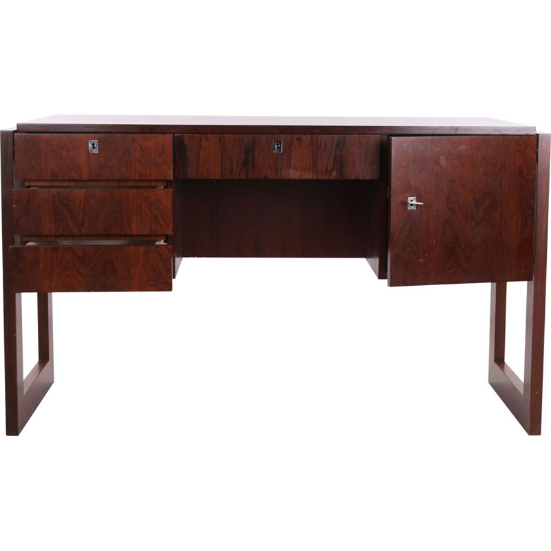 Vintage desk with door and drawers Dutch 1960s