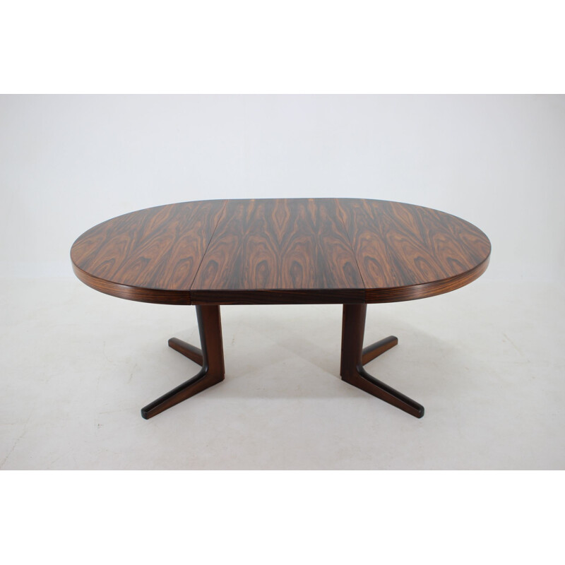 Vintage Round Palisander Extendable Dining Table, Denmark 1960s