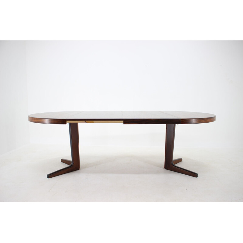 Vintage Round Palisander Extendable Dining Table, Denmark 1960s