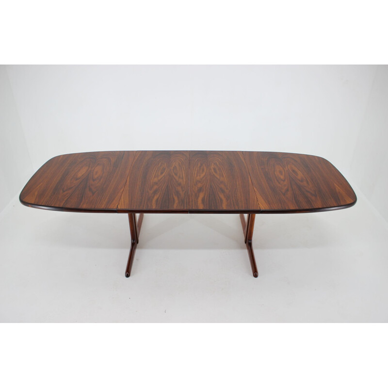 Large vintage Palisander Extendable Dining Table, Denmark 1960s