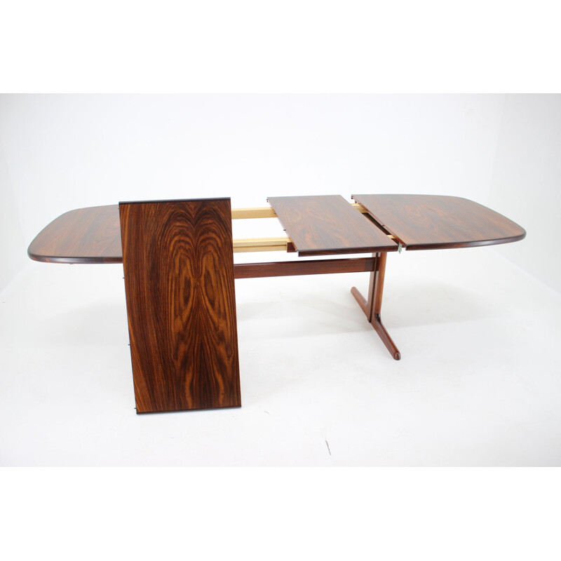Large vintage Palisander Extendable Dining Table, Denmark 1960s