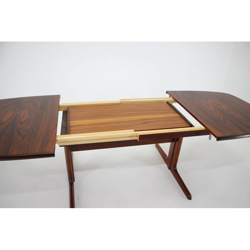 Large vintage Palisander Extendable Dining Table, Denmark 1960s