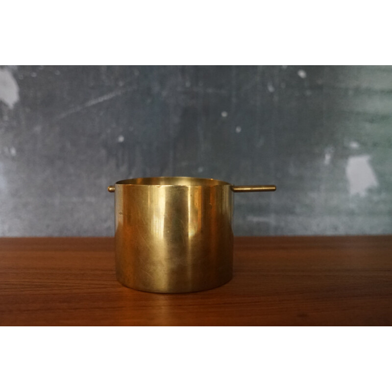 Vintage Brass Cylinda Ashtray by Arne Jacobsen for Stelton, 1970s