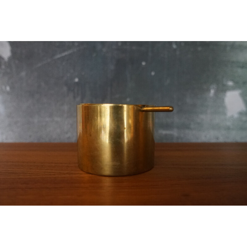 Vintage Brass Cylinda Ashtray by Arne Jacobsen for Stelton, 1970s