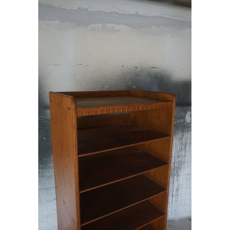 Vintage Book Case in Patinaed Pinewood by Martin Nyrop for Rud Rasmussen 1900s