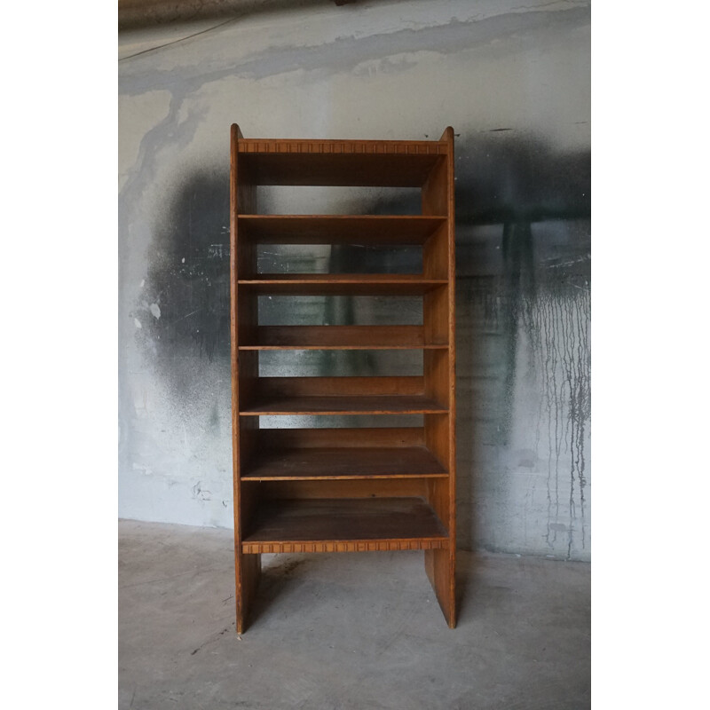 Vintage Book Case in Patinaed Pinewood by Martin Nyrop for Rud Rasmussen 1900s