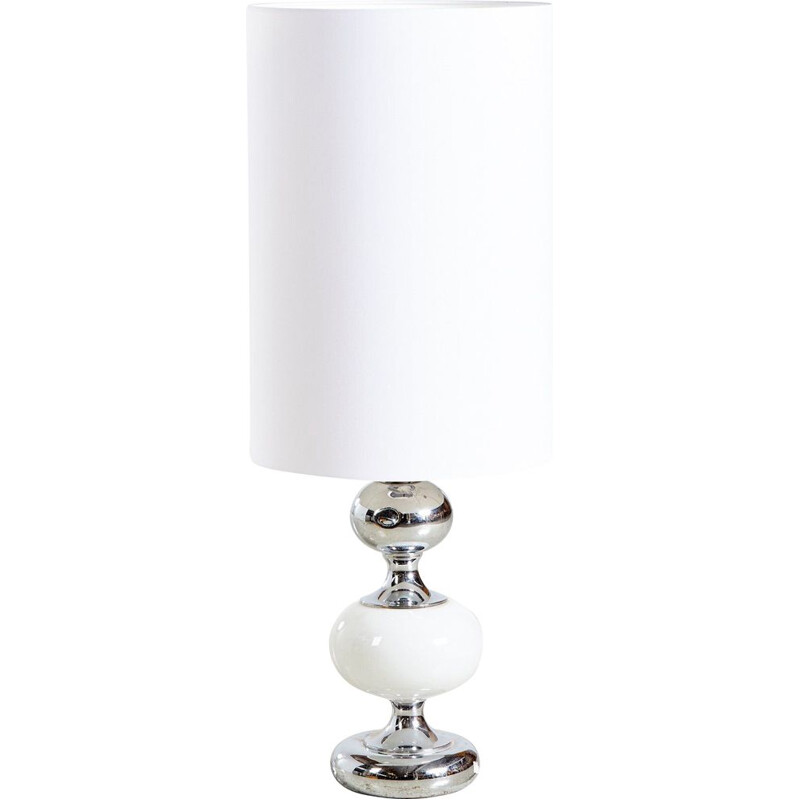 Lampadaire ou lampe de table vintage en chrome blanc 1960