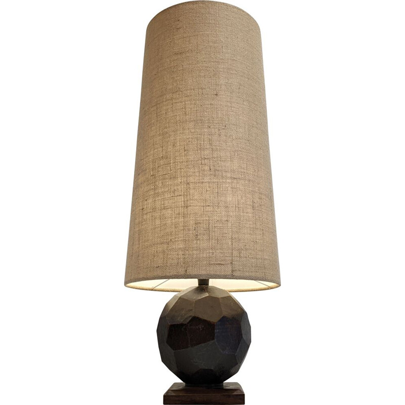 Vintage lamp with natural linen shade