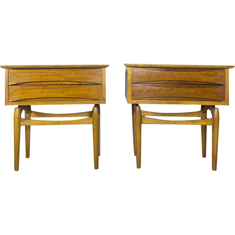 Pair of vintage Teak Nightstands, Scandinavian 1950s