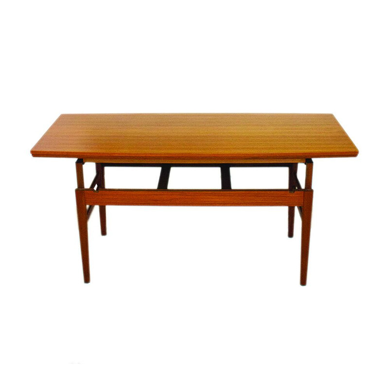 Vintage Elevator coffee table and dining table in teak, Denmark 1960