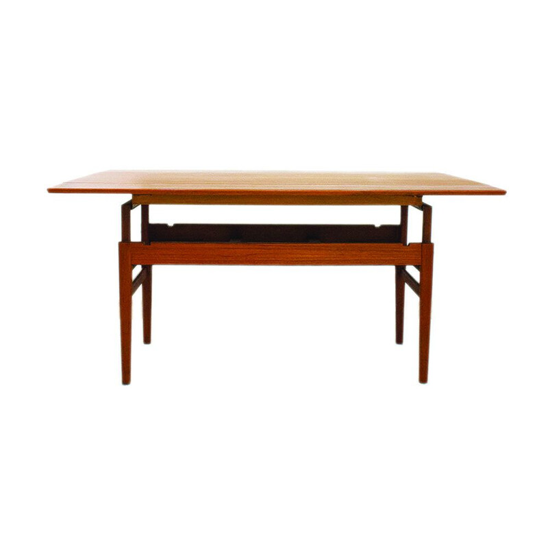 Vintage Elevator coffee table and dining table in teak, Denmark 1960