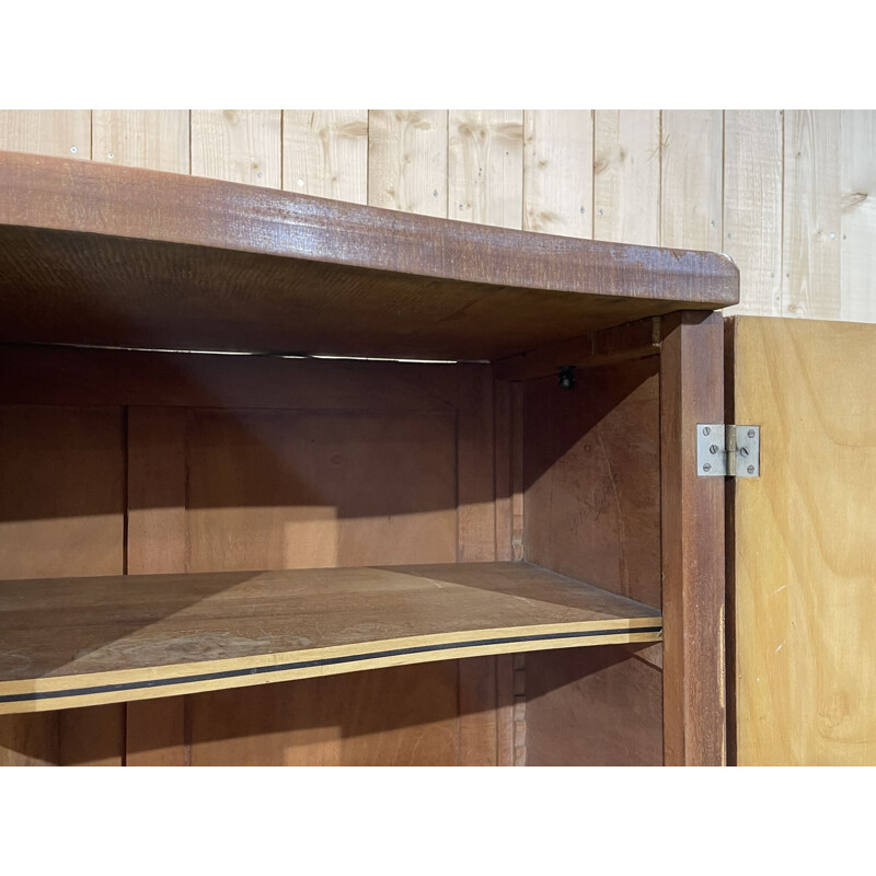 Vintage 3-door cabinet in Art Deco rosewood veneer