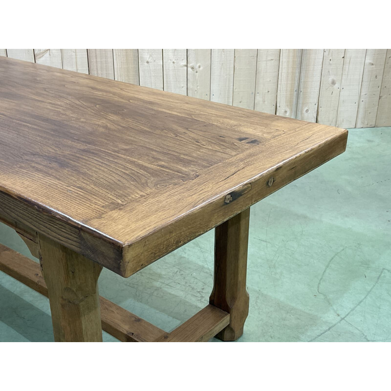 Vintage monastery table Elm and oak 1950