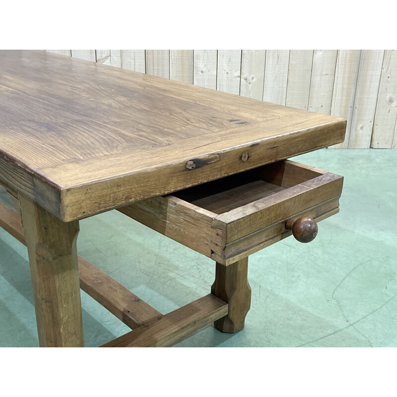 Vintage monastery table Elm and oak 1950