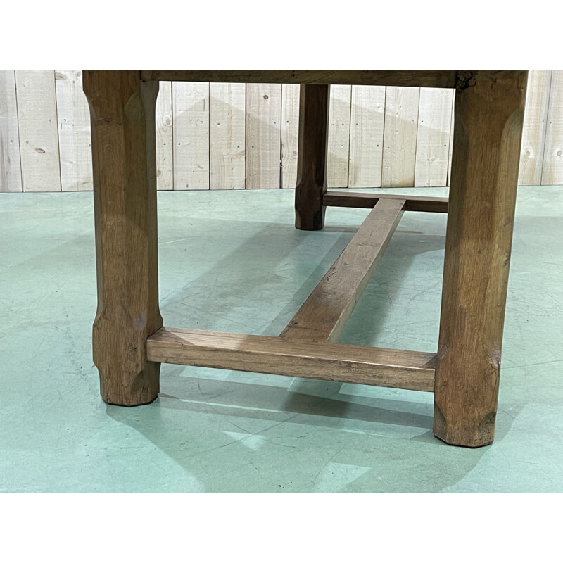 Vintage monastery table Elm and oak 1950