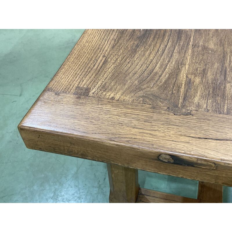 Vintage monastery table Elm and oak 1950