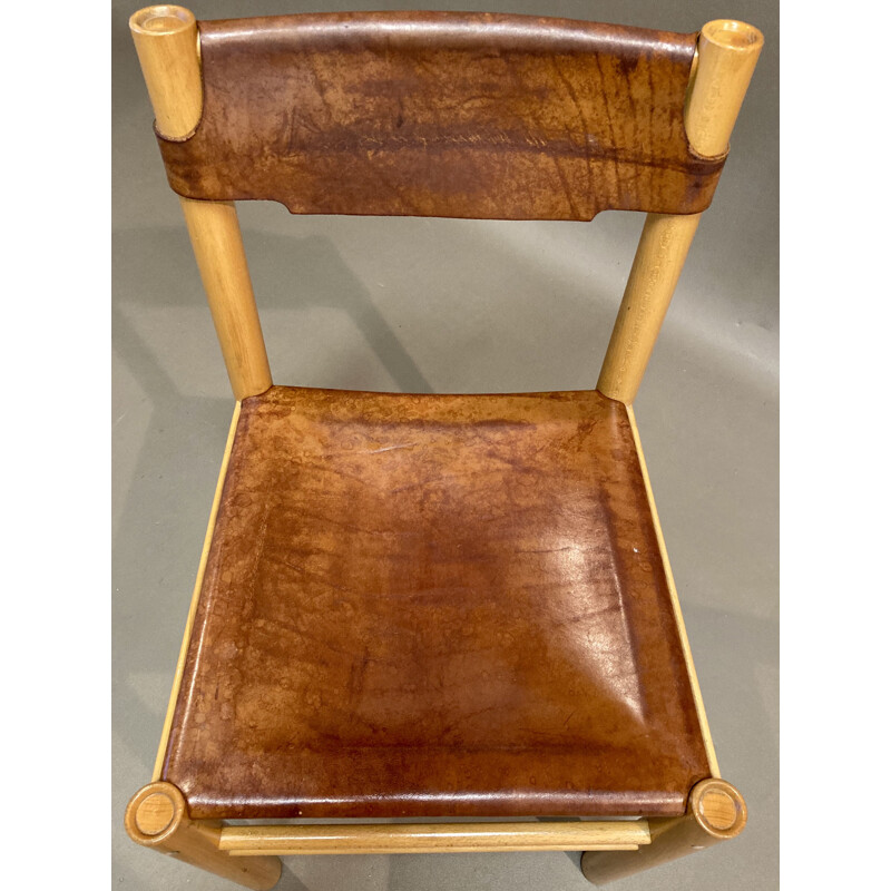 Lot de 4 chaises vintage "Sede" en cuir  pour Ibisco 1960