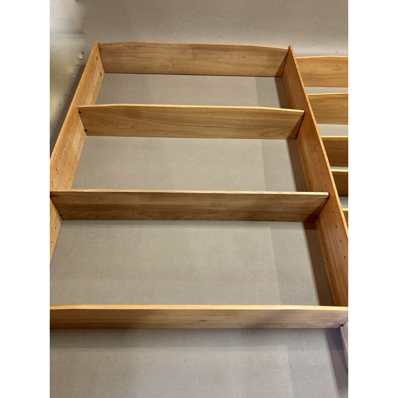 Large vintage modular shelf in oak 1950s