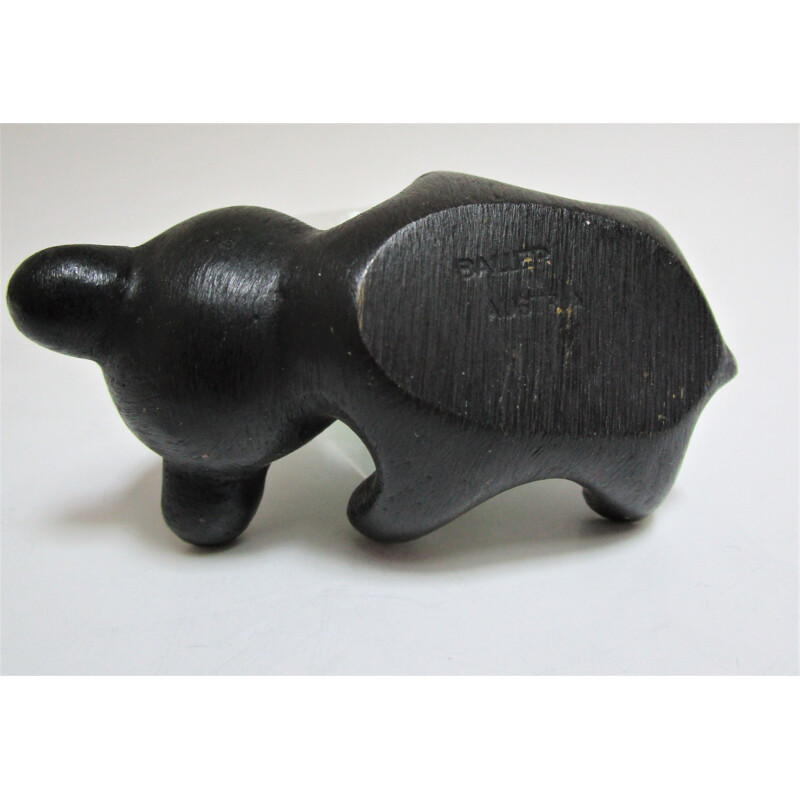 Vintage candleholder blackened bronze bear by Walter Bosse for Herta Baller