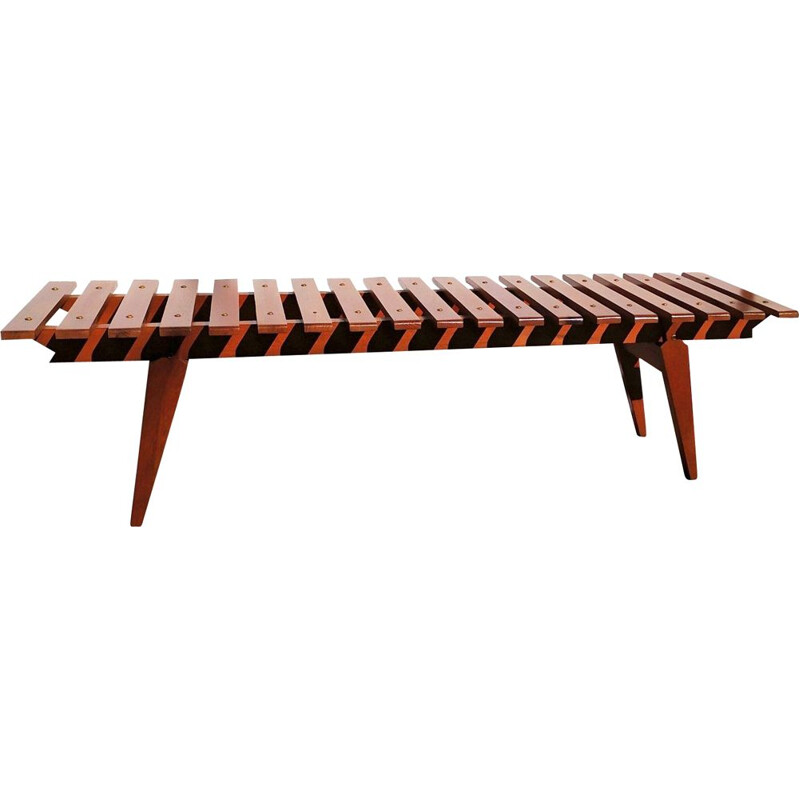 Large Teak Bench italian 1950s