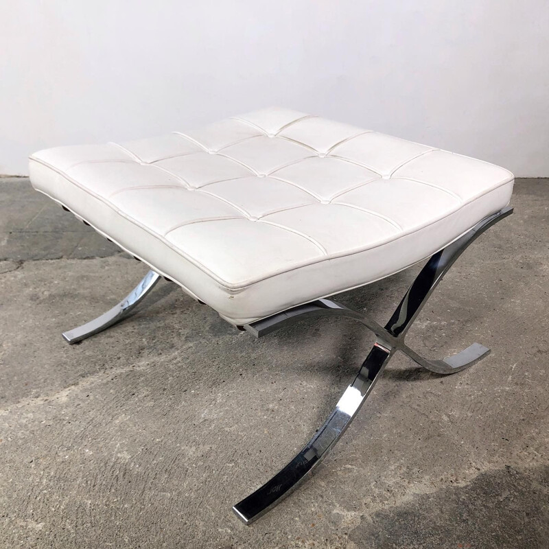 Vintage Barcelona Ottoman by Ludwig Mies van der Rohe for Knoll 1990s
