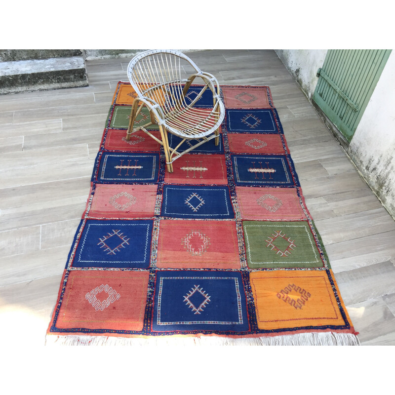 Vintage Berber kilim rug 1970s