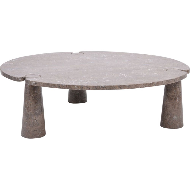 Large vintage Circular "Eros" Marble Coffee Table by Angelo Mangiarotti for Skipper, Italy 1971s