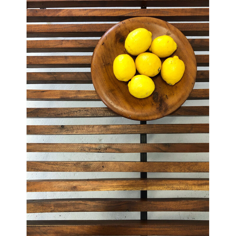 Vintage teak and steel coffee table 1950s