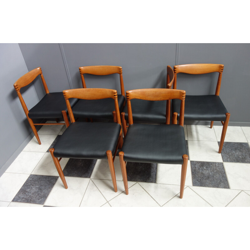 Set of 6 vintage dining chairs by WH Klein for Bramin, Denmark 1960s