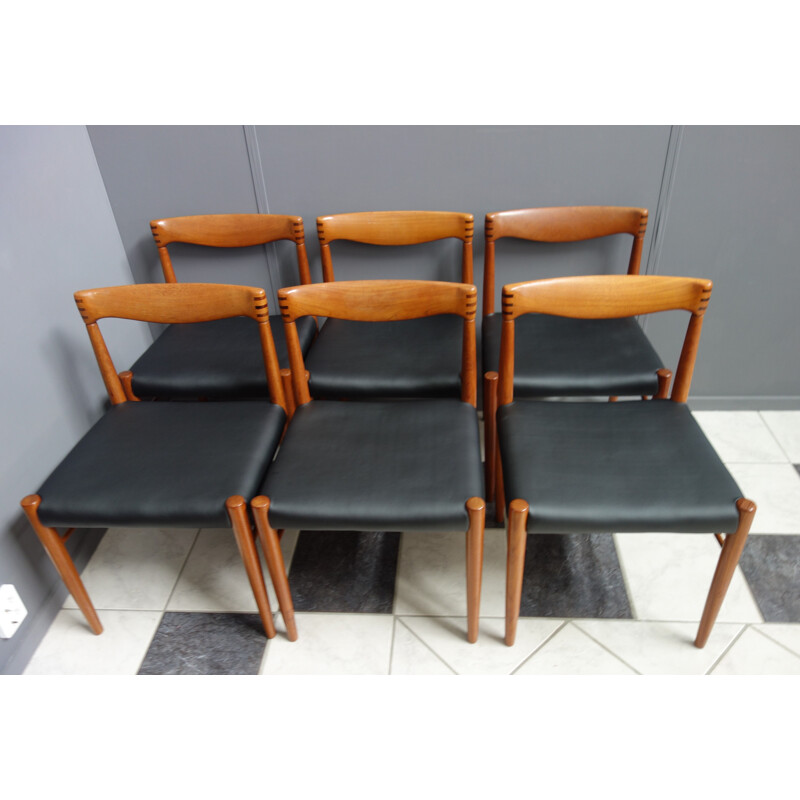 Set of 6 vintage dining chairs by WH Klein for Bramin, Denmark 1960s