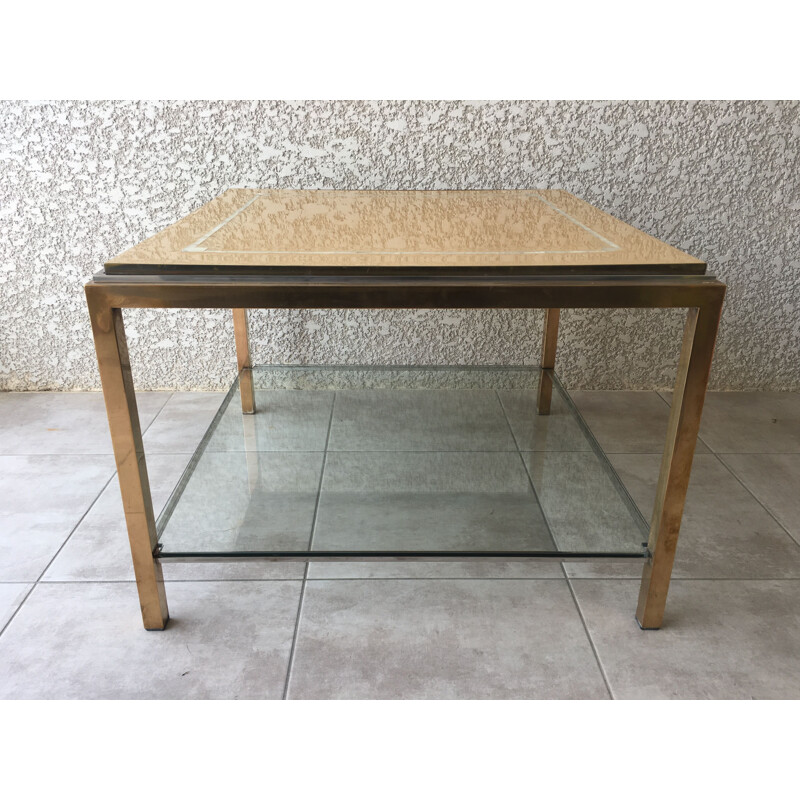 Vintage chrome and brass table 1970