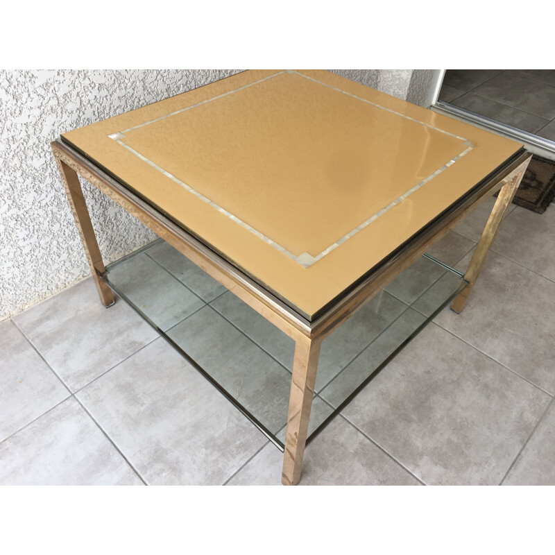 Vintage chrome and brass table 1970