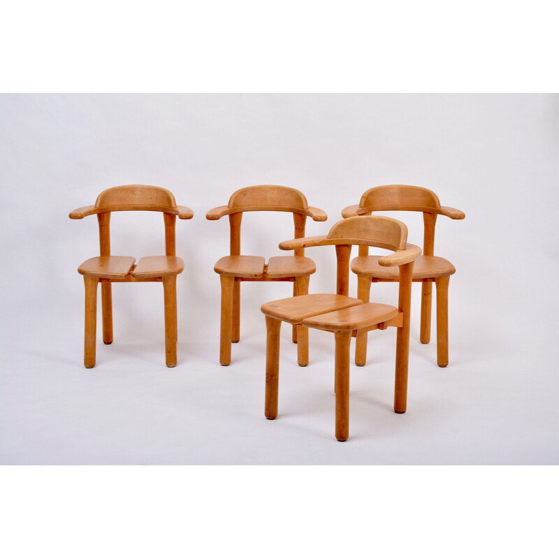 Lot de 4 chaises vintage rustique Modern, Scandinavian