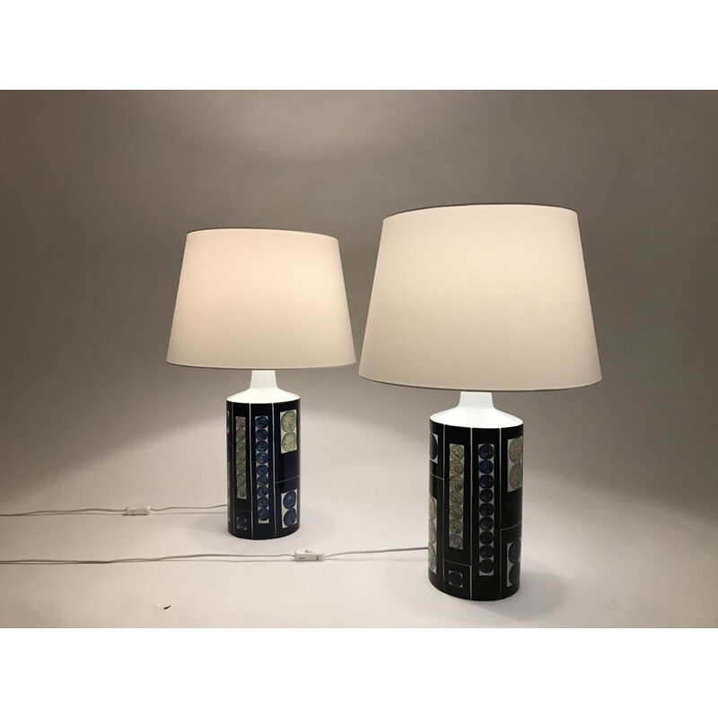 Pair of vintage Royal 7 Tenera table lamps by Ingelise Kofoed for Fog and Morup 1967s
