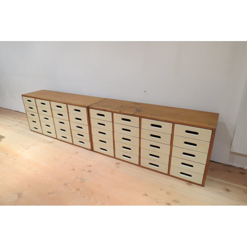 Pair of Esavian chest of drawers in wood, James LEONARD - 1950s